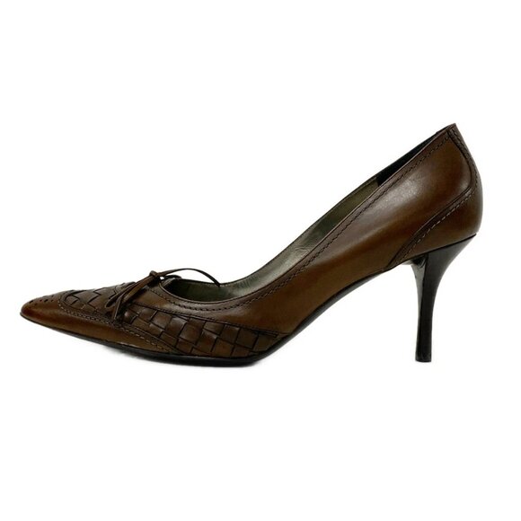 BOTTEGA VENETA - Dark Brown Leather Women's Pumps 128-081125